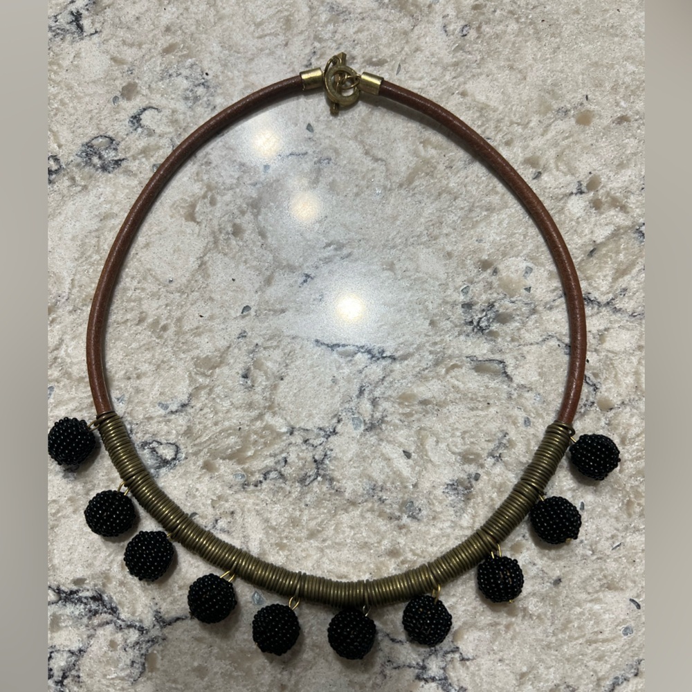Black and Gold Beaded Necklace